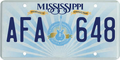 MS license plate AFA648