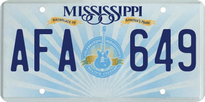 MS license plate AFA649