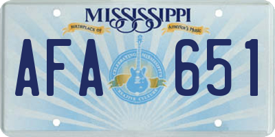 MS license plate AFA651