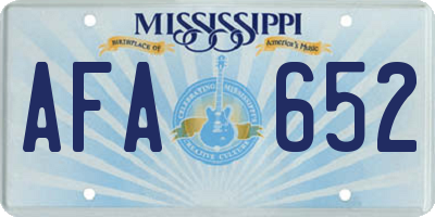 MS license plate AFA652