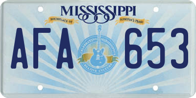 MS license plate AFA653