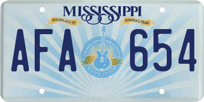 MS license plate AFA654