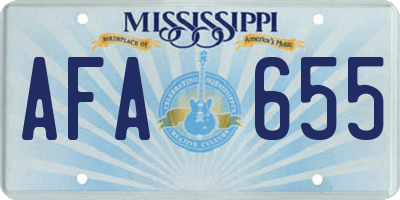 MS license plate AFA655