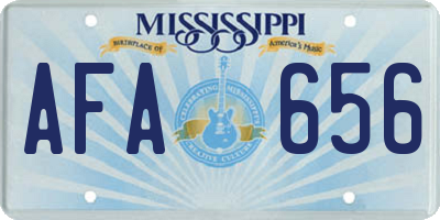 MS license plate AFA656