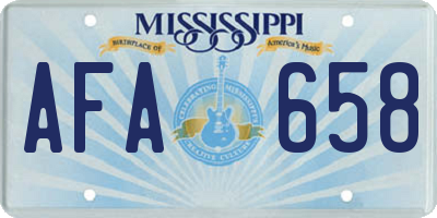 MS license plate AFA658
