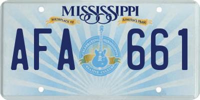 MS license plate AFA661