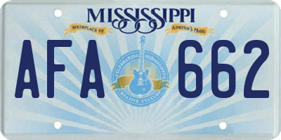 MS license plate AFA662