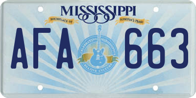MS license plate AFA663