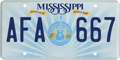 MS license plate AFA667