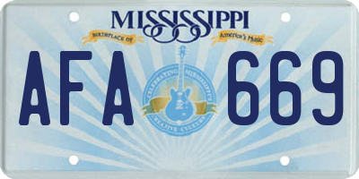 MS license plate AFA669