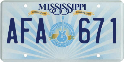 MS license plate AFA671