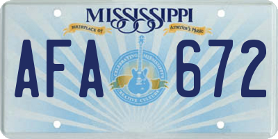 MS license plate AFA672