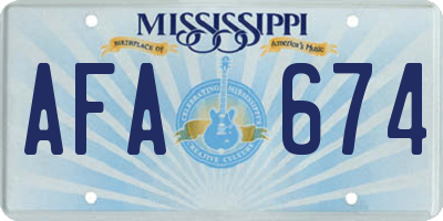 MS license plate AFA674