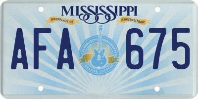 MS license plate AFA675