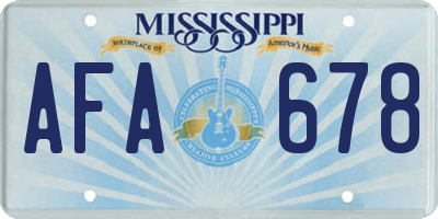 MS license plate AFA678