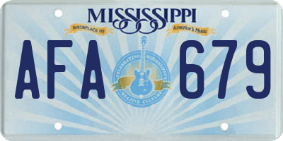 MS license plate AFA679