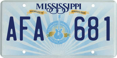 MS license plate AFA681