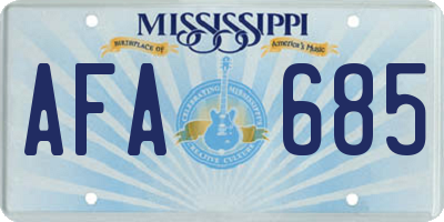 MS license plate AFA685