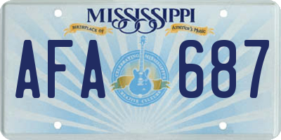 MS license plate AFA687