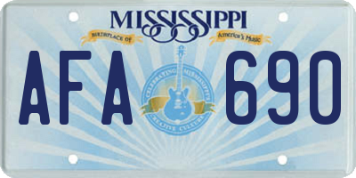 MS license plate AFA690