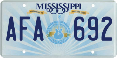 MS license plate AFA692