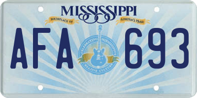 MS license plate AFA693