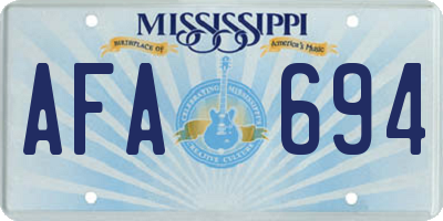 MS license plate AFA694