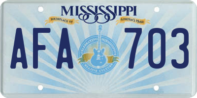 MS license plate AFA703