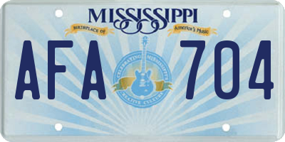 MS license plate AFA704