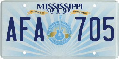 MS license plate AFA705
