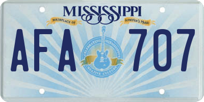 MS license plate AFA707