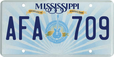 MS license plate AFA709
