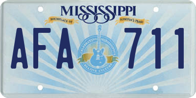 MS license plate AFA711