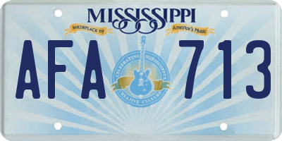 MS license plate AFA713