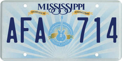 MS license plate AFA714