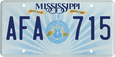MS license plate AFA715