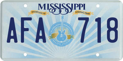 MS license plate AFA718