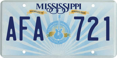 MS license plate AFA721