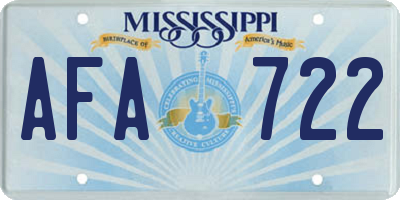 MS license plate AFA722