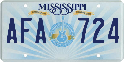 MS license plate AFA724