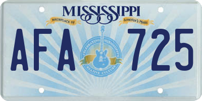 MS license plate AFA725