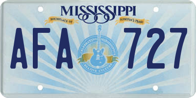 MS license plate AFA727