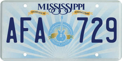 MS license plate AFA729