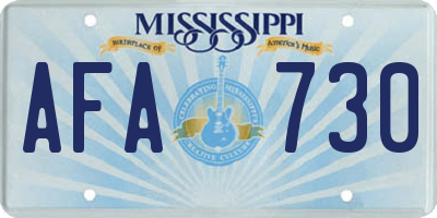 MS license plate AFA730