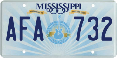 MS license plate AFA732