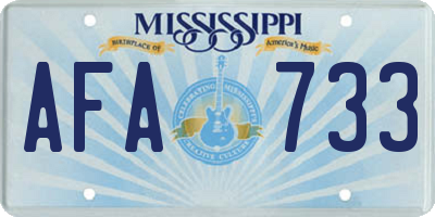 MS license plate AFA733