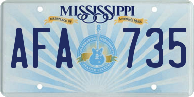 MS license plate AFA735