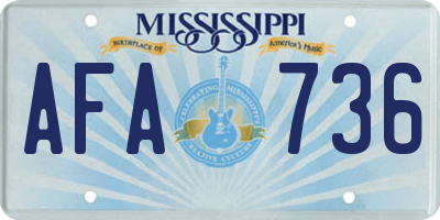 MS license plate AFA736