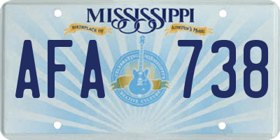 MS license plate AFA738