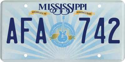 MS license plate AFA742